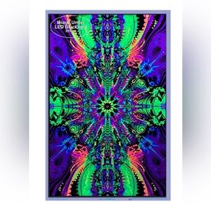 Psychedelic Blacklight Poster, wormhole, in original packaging 23”x35”